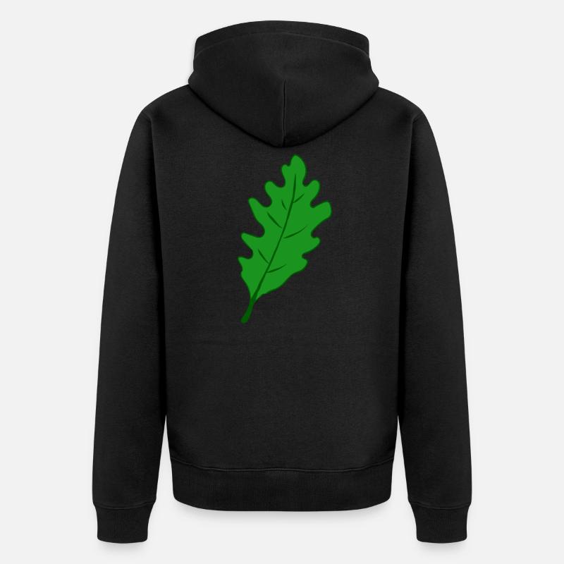 Eiche - Eichenblatt - Unisex Premium Bio Zip Hoodie - Schwarz
