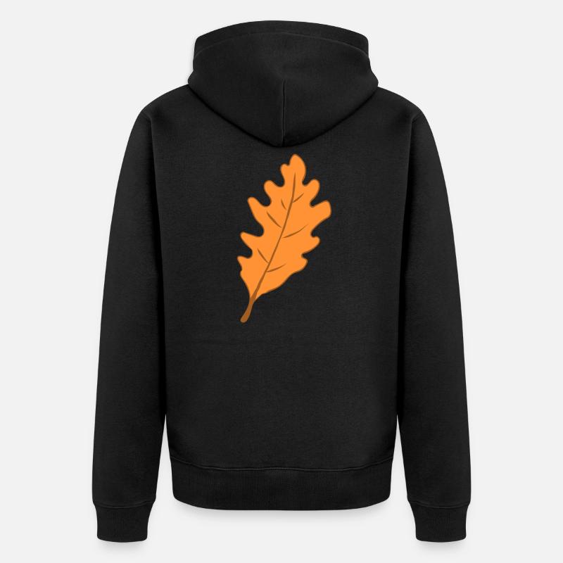 Eiche - Blatt - Herbst - Unisex Premium Bio Zip Hoodie - Schwarz