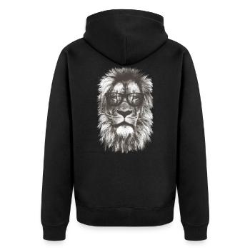 Lion de hipster - Veste à capuche bio Premium Unisexe - noir - Dos - Nico (187cm)