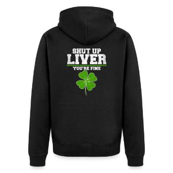 Shut Up Liver tu es bien drôle St Patrick - Veste à capuche bio Premium Unisexe - noir - Dos - Nico (187cm)