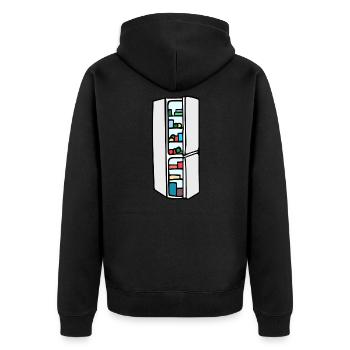 fridge - Unisex Premium Organic Zip Hoodie - black - Back - Nico (187cm)