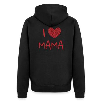 J'aime maman - Veste à capuche bio Premium Unisexe - noir - Dos - Nico (187cm)