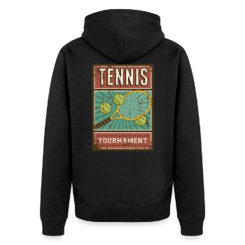 Tennis Balle De Tennis Joueur De Tennis Rétro Vintage - Veste à capuche bio Premium Unisexe - noir - Dos - Nico (187cm)