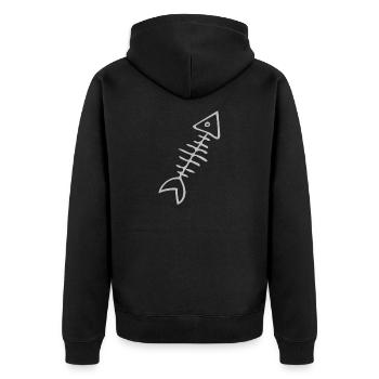 fish - Unisex Premium Organic Zip Hoodie - black - Back - Nico (187cm)