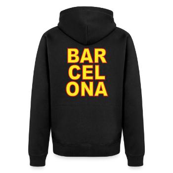 Barcelone - Veste à capuche bio Premium Unisexe - noir - Dos - Nico (187cm)