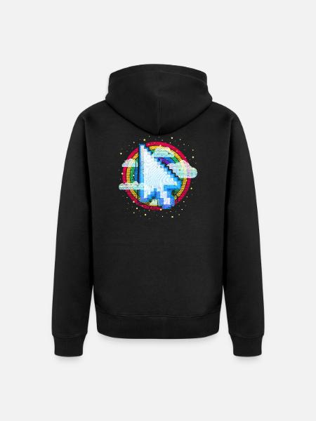 Cursor (Regenbogen) - Unisex Premium Bio Zip Hoodie - Schwarz