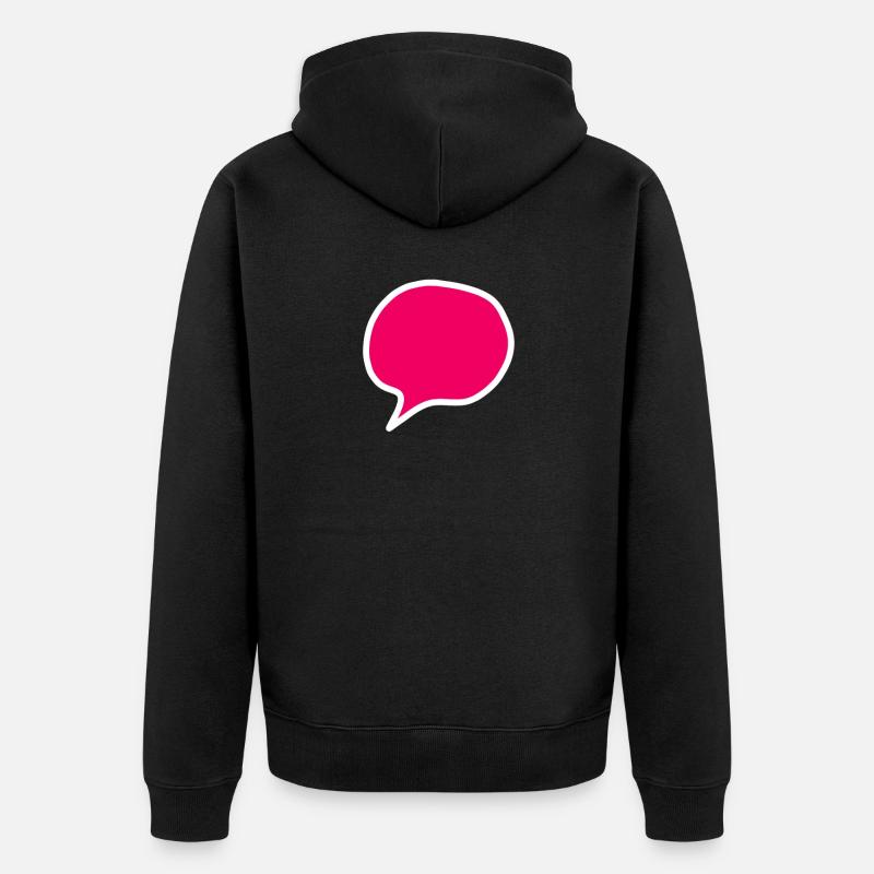 Sprechblase - Unisex Premium Bio Zip Hoodie - Schwarz