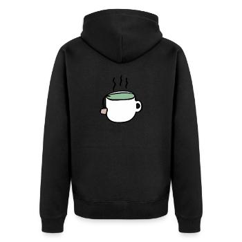 Tee - Unisex Premium Bio Zip Hoodie - Schwarz - Hinten - Nico (187cm)