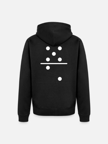 Domino Stein Fasching Kostüm - Unisex Premium Bio Zip Hoodie - Schwarz