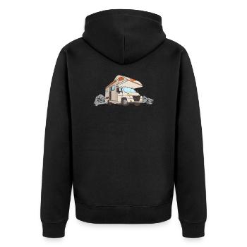 Vintage RV Camper van Illustration | Motorhome - Veste à capuche bio Premium Unisexe - noir - Dos - Nico (187cm)