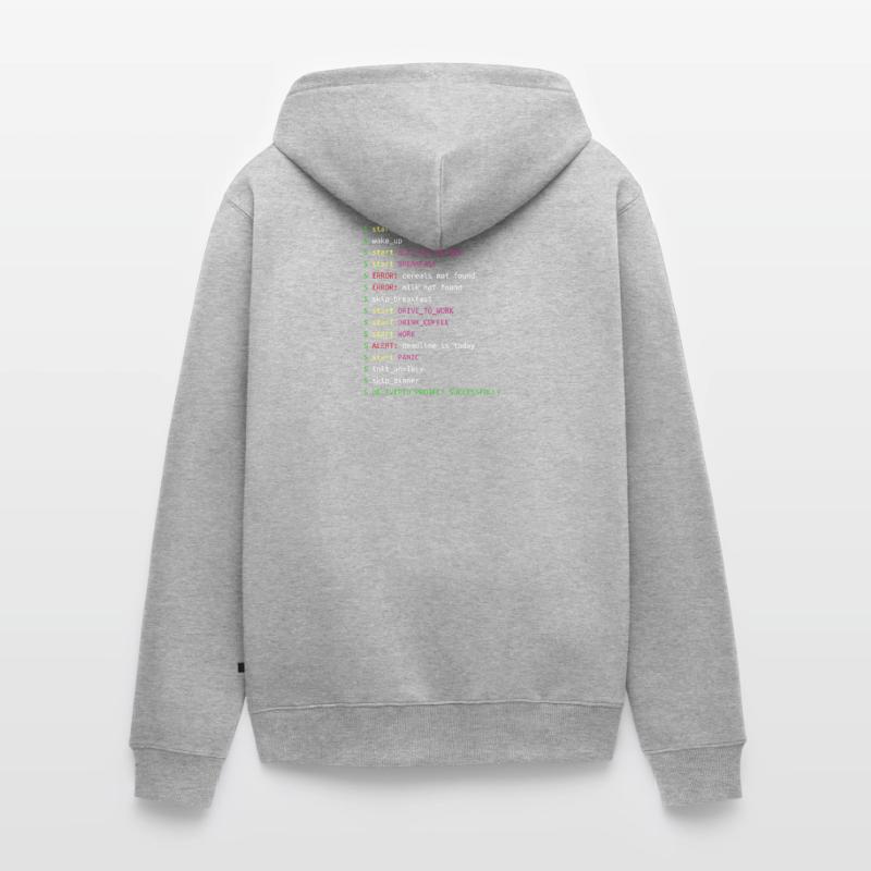 Journée dans la vie d'un programmeur | Coding Geek Gift Veste à capuche bio Premium Unisexe