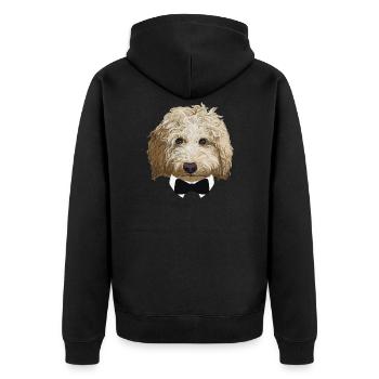 Sir Labradoodle - Unisex Premium Bio Zip Hoodie - Schwarz - Hinten - Nico (187cm)