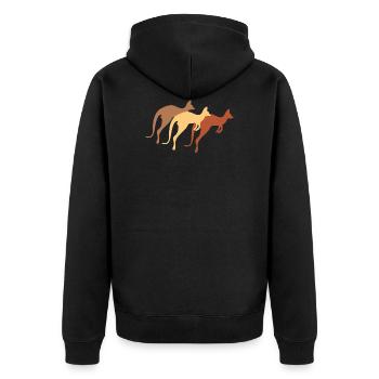 kangaroo - Unisex Premium Organic Zip Hoodie - black - Back - Nico (187cm)