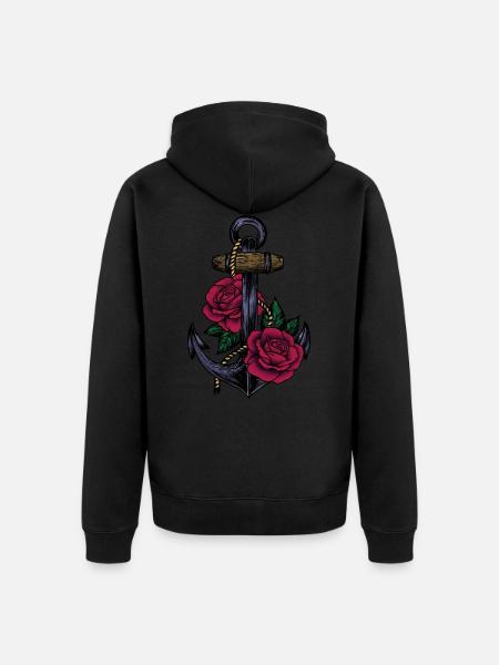 Ancre et roses - Veste à capuche bio Premium Unisexe -