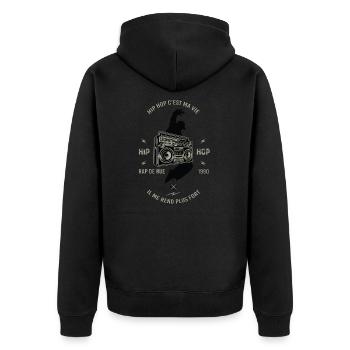 T-shirt danse Hip Hop old school cadeau offrir - Veste à capuche bio Premium Unisexe - noir - Dos - Nico (187cm)
