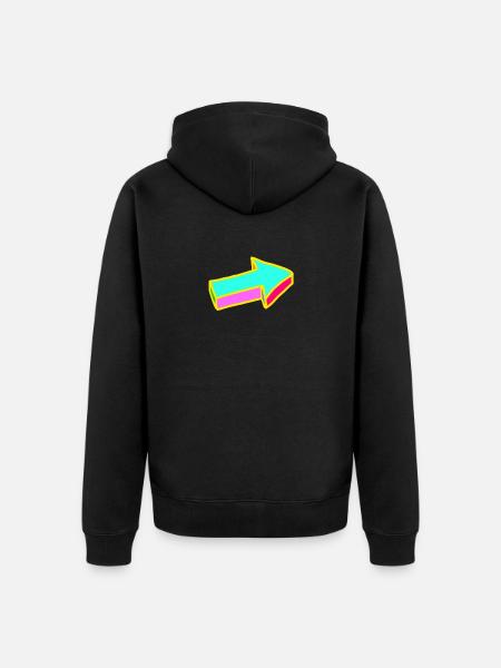 Flèche - Veste à capuche bio Premium Unisexe - noir