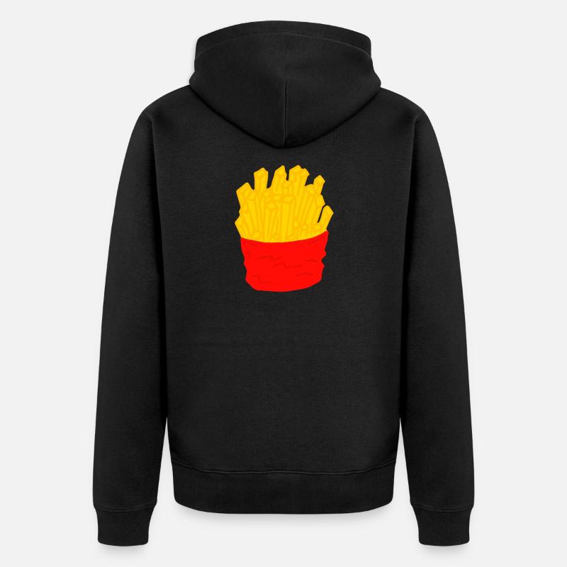 Frites - Nourriture - Cadeau - Veste à capuche bio Premium Unisexe - noir