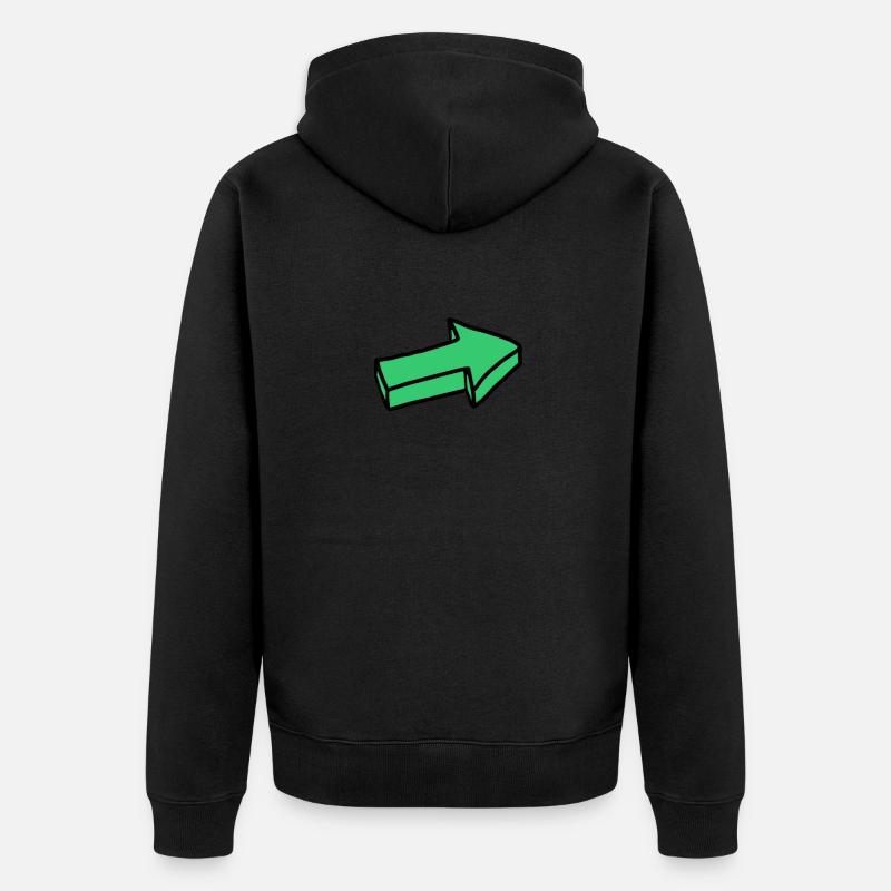 Flèche - Veste à capuche bio Premium Unisexe - noir