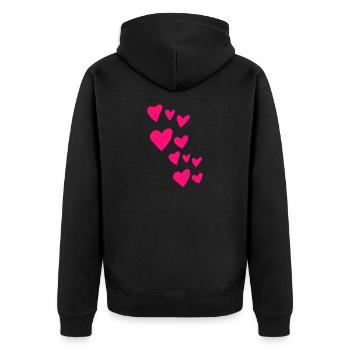 Cœurs - Veste à capuche bio Premium Unisexe - noir - Dos - Nico (187cm)