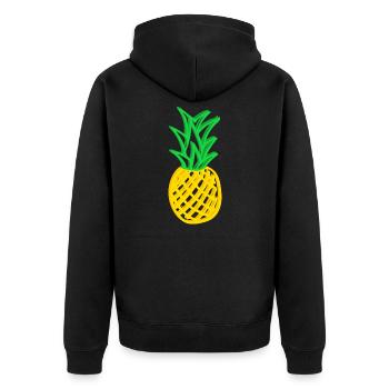 pineapple - Unisex Premium Organic Zip Hoodie - black - Back - Nico (187cm)