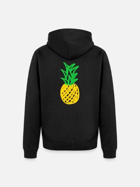 Ananas - Unisex Premium Bio Zip Hoodie - Schwarz