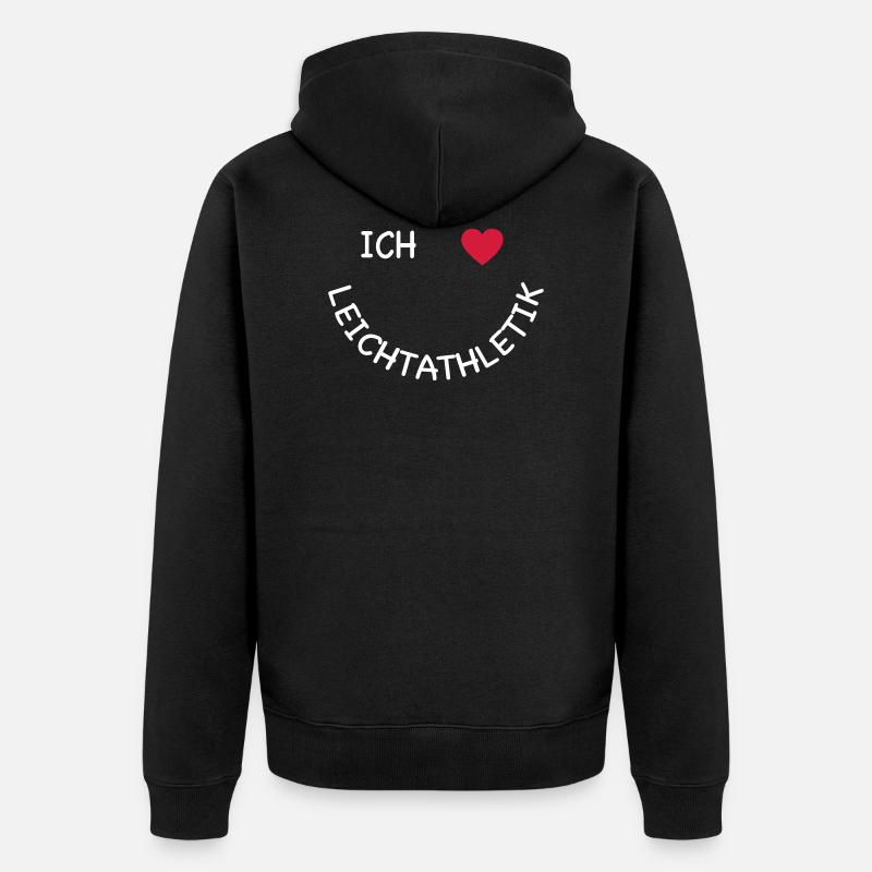 Leichtathletik - Unisex Premium Bio Zip Hoodie - Schwarz