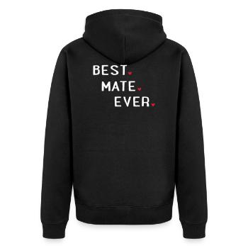 Best friend - Unisex Premium Organic Zip Hoodie - black - Back - Nico (187cm)