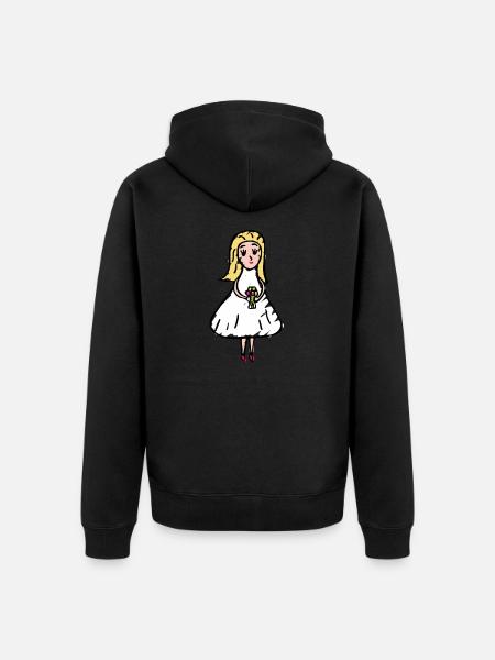 Drawing - Bride - Unisex Premium Organic Zip Hoodie - black