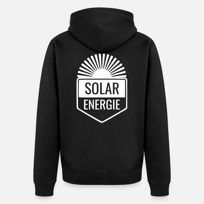 SOLARENERGIE - Unisex Premium Bio Zip Hoodie - Schwarz