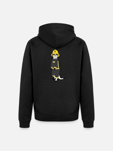 Funny Meerkat Fireman - Unisex Premium Organic Zip Hoodie -