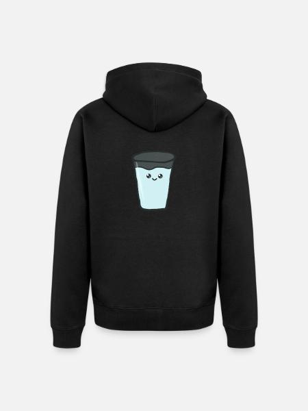 Water - glass - gift - Unisex Premium Organic Zip Hoodie - black