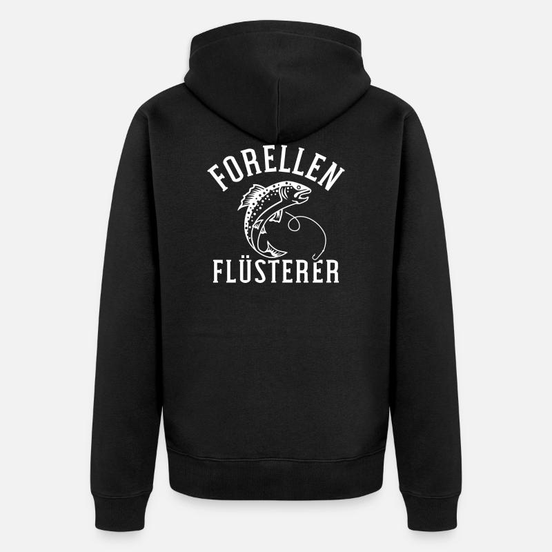Forelle - Unisex Premium Bio Zip Hoodie - Schwarz