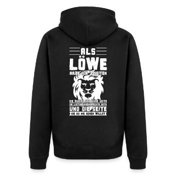 Pride illustration zodiac sign Leo saying - Unisex Premium Organic Zip Hoodie - black - Back - Nico (187cm)