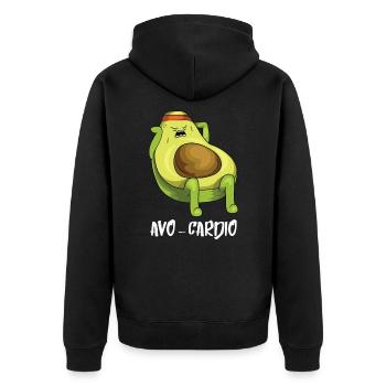 Diät abnehmen fitness motivation - Unisex Premium Bio Zip Hoodie - Schwarz - Hinten - Nico (187cm)