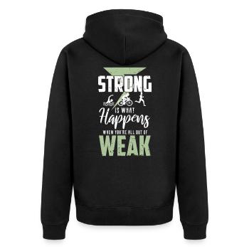 Triathlon - Unisex Premium Organic Zip Hoodie - black - Back - Nico (187cm)
