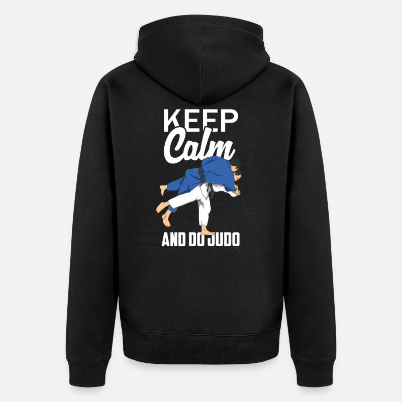 Judo - Unisex Premium Organic Zip Hoodie - black