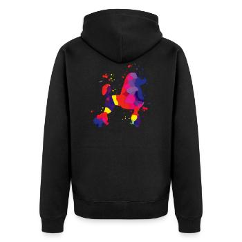 Arc-en-ciel simple aquarelle caniche chien - Veste à capuche bio Premium Unisexe - noir - Dos - Nico (187cm)