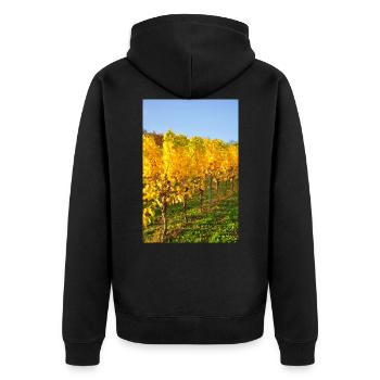 Moselle Riesling vines in autumn 2 - Unisex Premium Organic Zip Hoodie - black - Back - Nico (187cm)