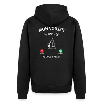 Mon voilier m appelle je dois y aller ! voilier - Veste à capuche bio Premium Unisexe - noir - Dos - Nico (187cm)