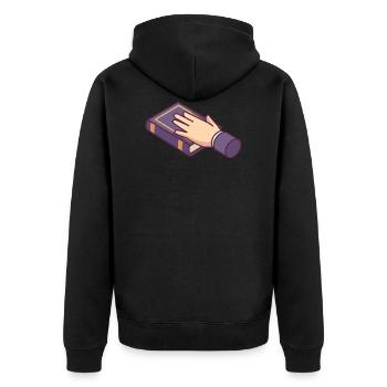 Hand Swearing on a Book. - Unisex Premium Organic Zip Hoodie - black - Back - Nico (187cm)