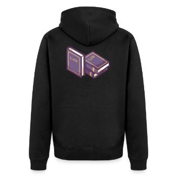 Law Books - Unisex Premium Organic Zip Hoodie - black - Back - Nico (187cm)