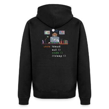 Computer Science Python P... Programmers & Nerd - Unisex Premium Organic Zip Hoodie - black - Back - Nico (187cm)