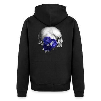 Nuit fleurs gothique goth crâne mort crâne punk - Veste à capuche bio Premium Unisexe - noir - Dos - Nico (187cm)