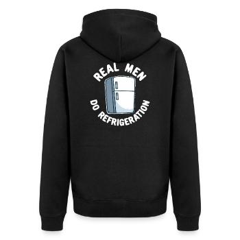 Funny refrigeration engineer refrigeration mechanic gift - Unisex Premium Organic Zip Hoodie - black - Back - Nico (187cm)
