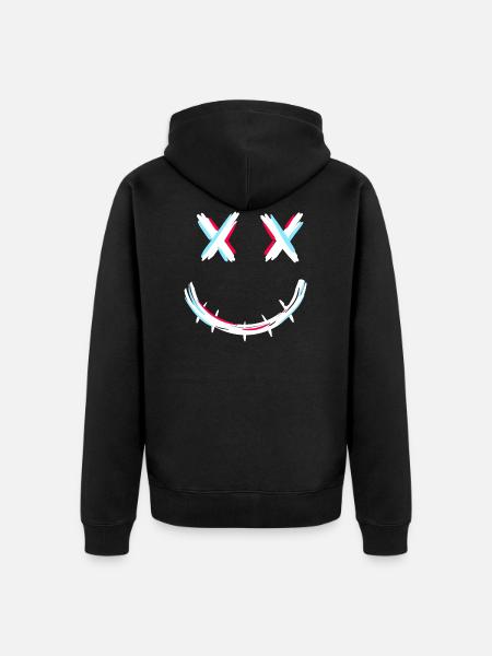 Zipper mouth - Unisex Premium Organic Zip Hoodie - black