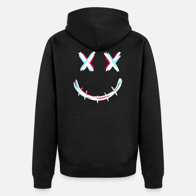 Fermeture à glissière bouche - Veste à capuche bio Premium Unisexe - noir