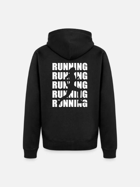 Running Girl Jogging Running - Unisex Premium Organic Zip Hoodie - black