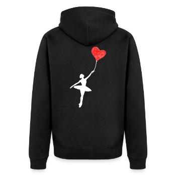 Ballerine avec coeur Ballons Amour de ballet - Veste à capuche bio Premium Unisexe - noir - Dos - Nico (187cm)