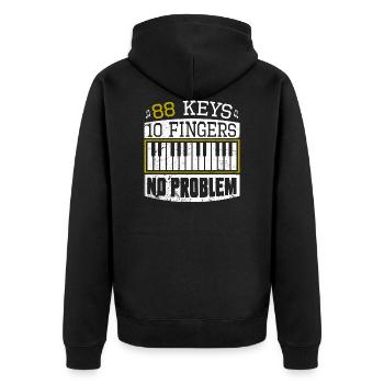 88 Keys 10 Doigts No Problème piano piano - Veste à capuche bio Premium Unisexe - noir - Dos - Nico (187cm)