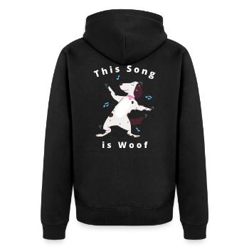 Süße lustige tanzen Hund Design - Unisex Premium Bio Zip Hoodie - Schwarz - Hinten - Nico (187cm)